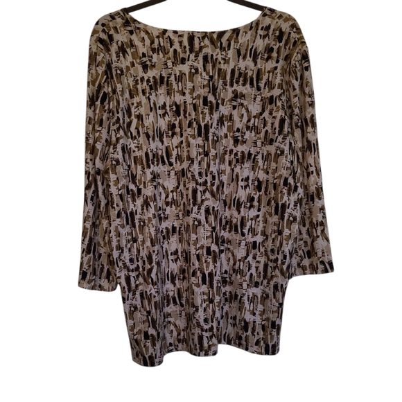 JM Collection Stylish Women's Abstract Print Top Plus Sz 2X - Picture 2 of 4